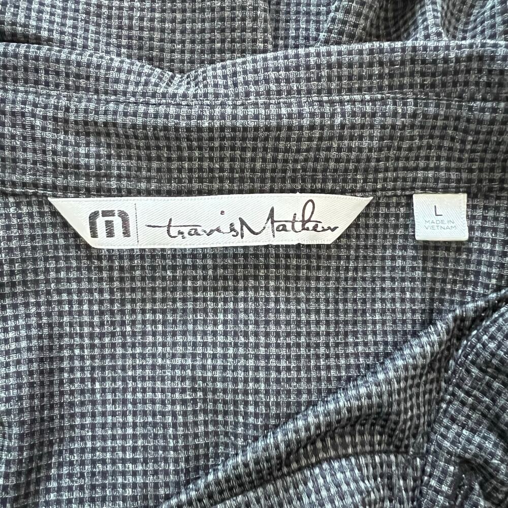 Travis Mathew‎ Gray Check Collared Button Down Shirt Long Sleeve Polo - Picture 6 of 8